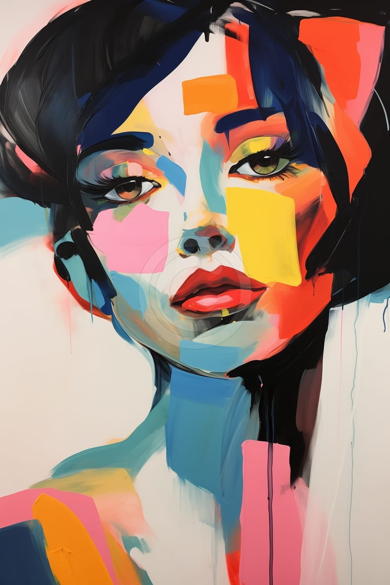 Ritratto astratto della donna impressionista