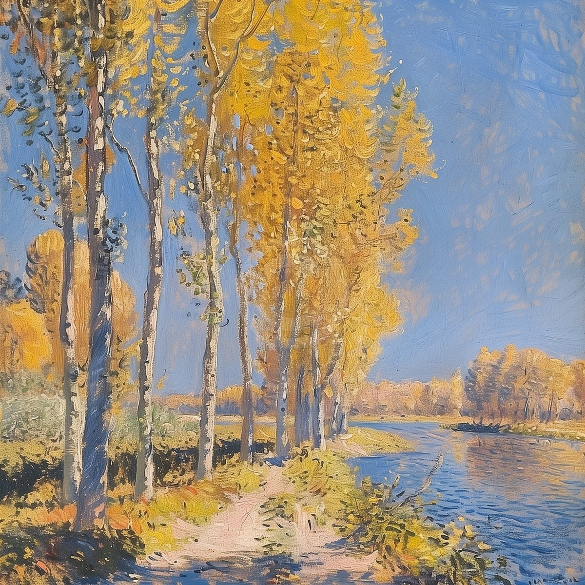 Chemin bordé d'arbres