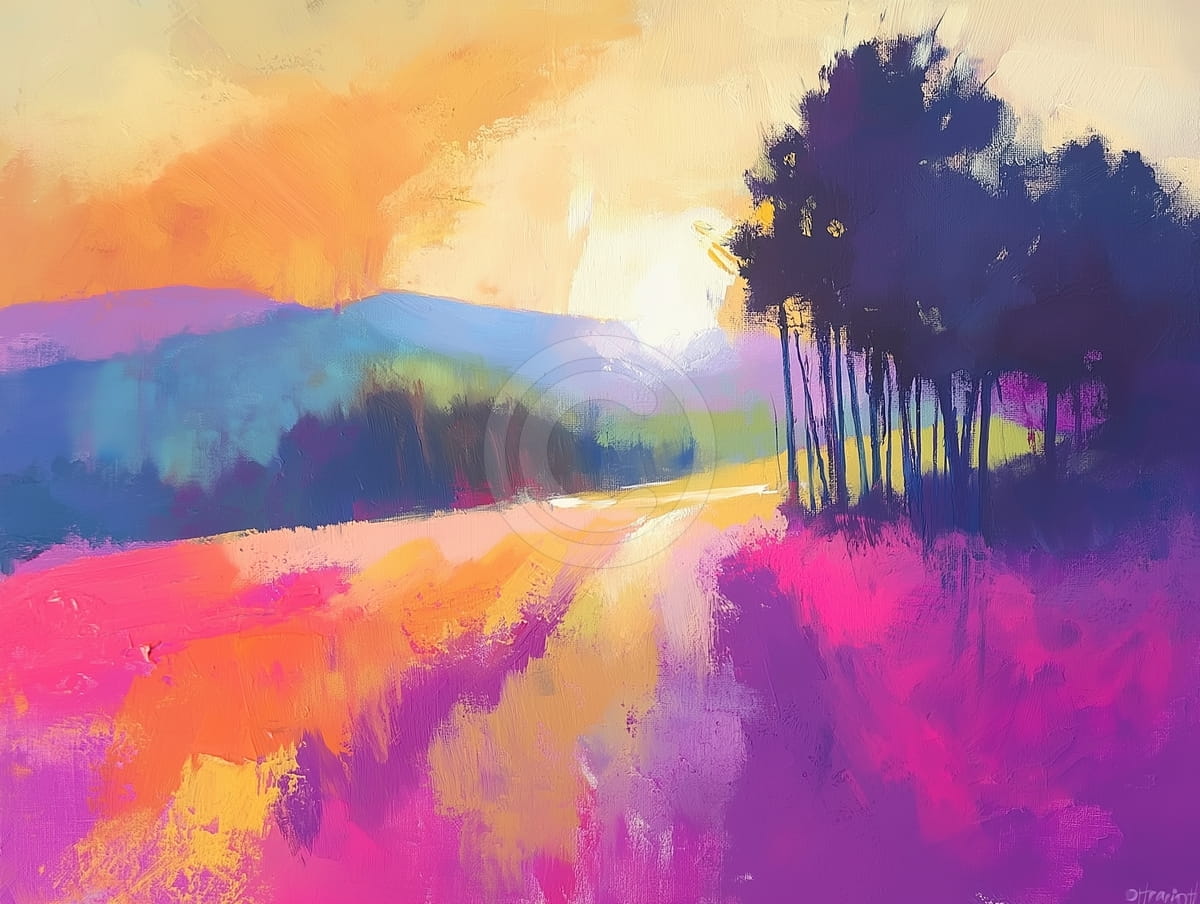 Paysage pastel diffus