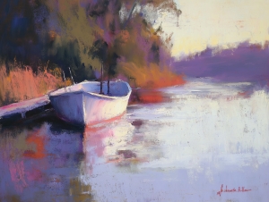 Wei&szlig;es Boot auf dem Fluss