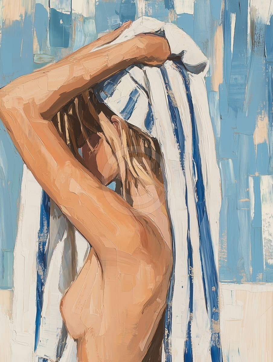 Femme avec une serviette