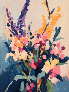 Gedeckte Blumenfarbe