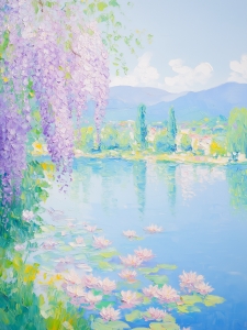 N&eacute;nuphars dans la lumi&egrave;re du matin