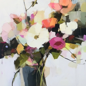 Topf mit abstrakter Blume