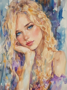 Portrait de jeune fille blonde