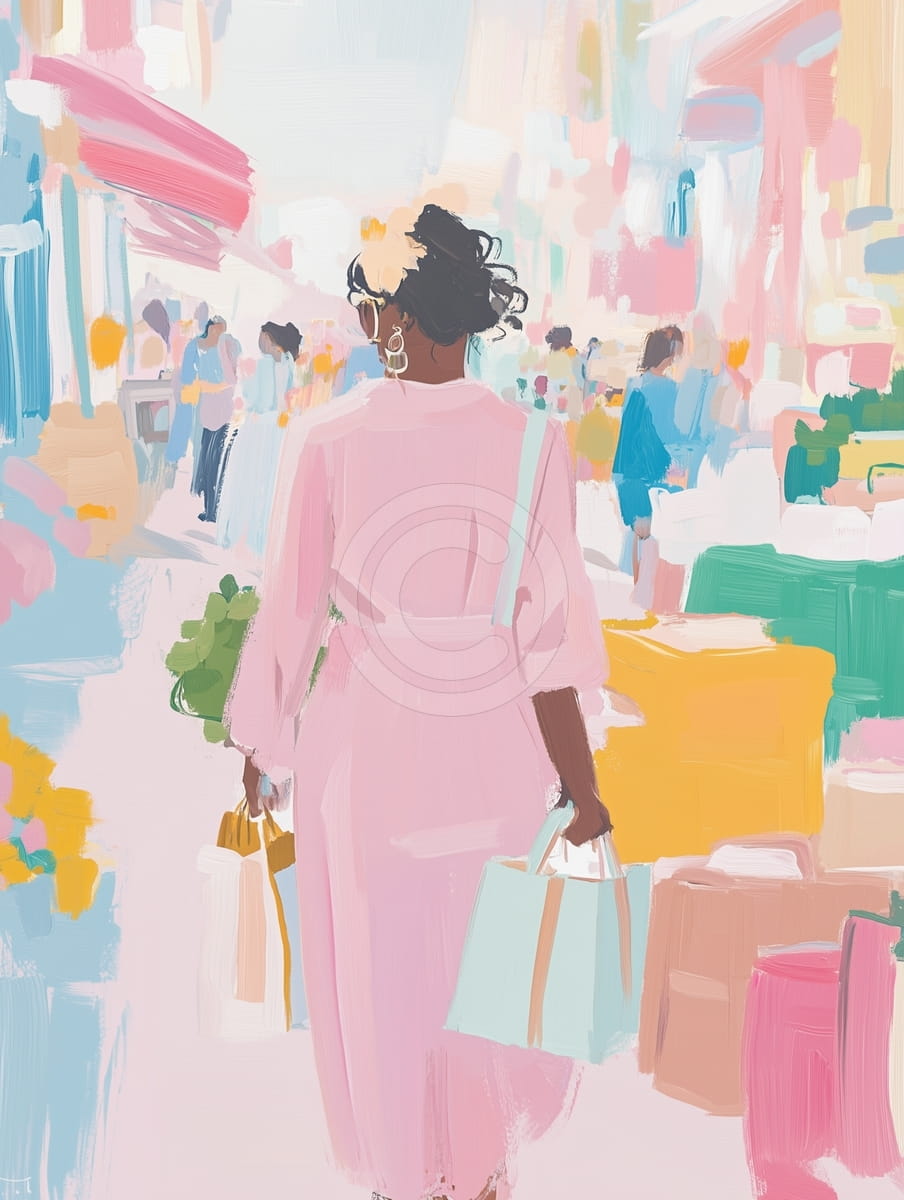 Mujer con bolsas de compras