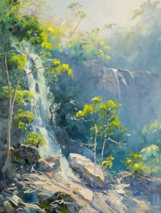 Sonnenlicht-Wasserfall