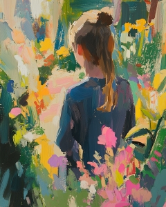 Chica en el jardin