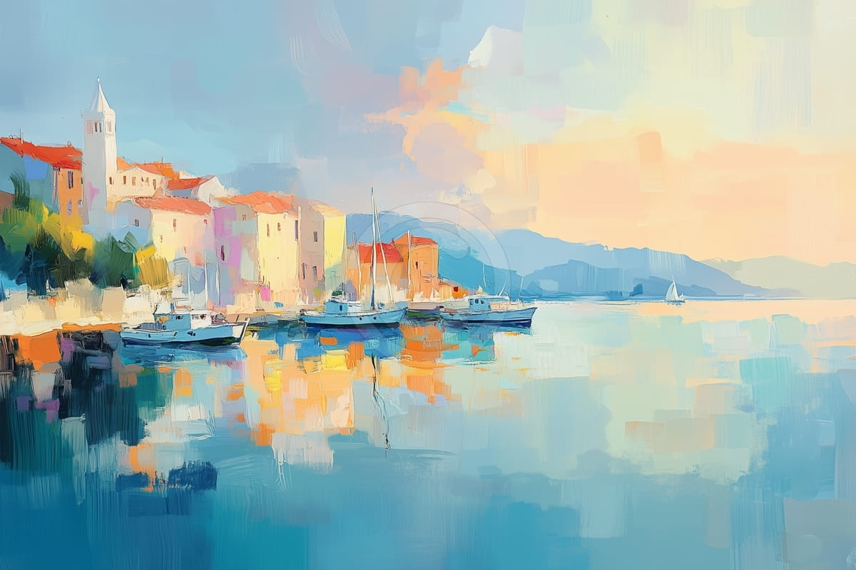 Hafen im Sonnenuntergang