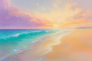 Vagues Murmurantes au Coucher du Soleil