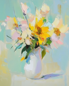 Tournesols aux Tons Pastel