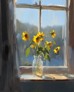 Sunflowers on the Windowsill