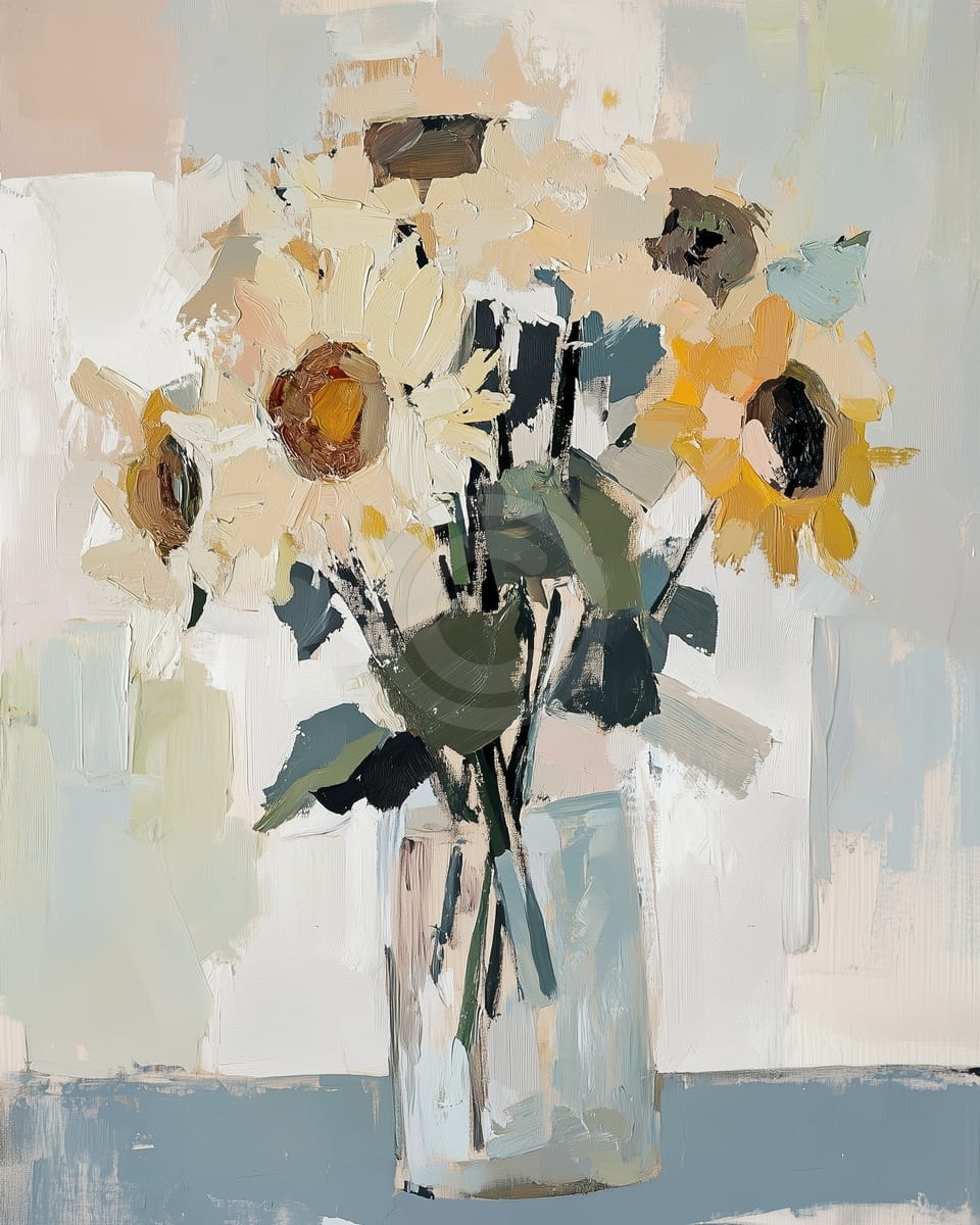 Sonnenblumen in Neutralen Tönen