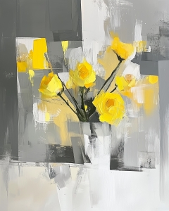 Minimalistische Gelbe Rosen