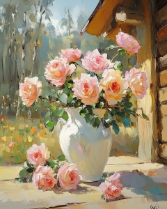 &Eacute;l&eacute;gance Rustique &ndash; Roses sur le Porche