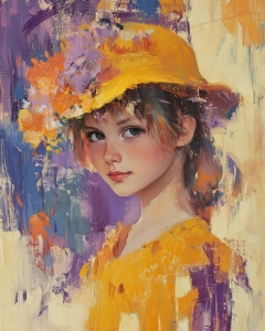 Jeune fille sur les couleurs