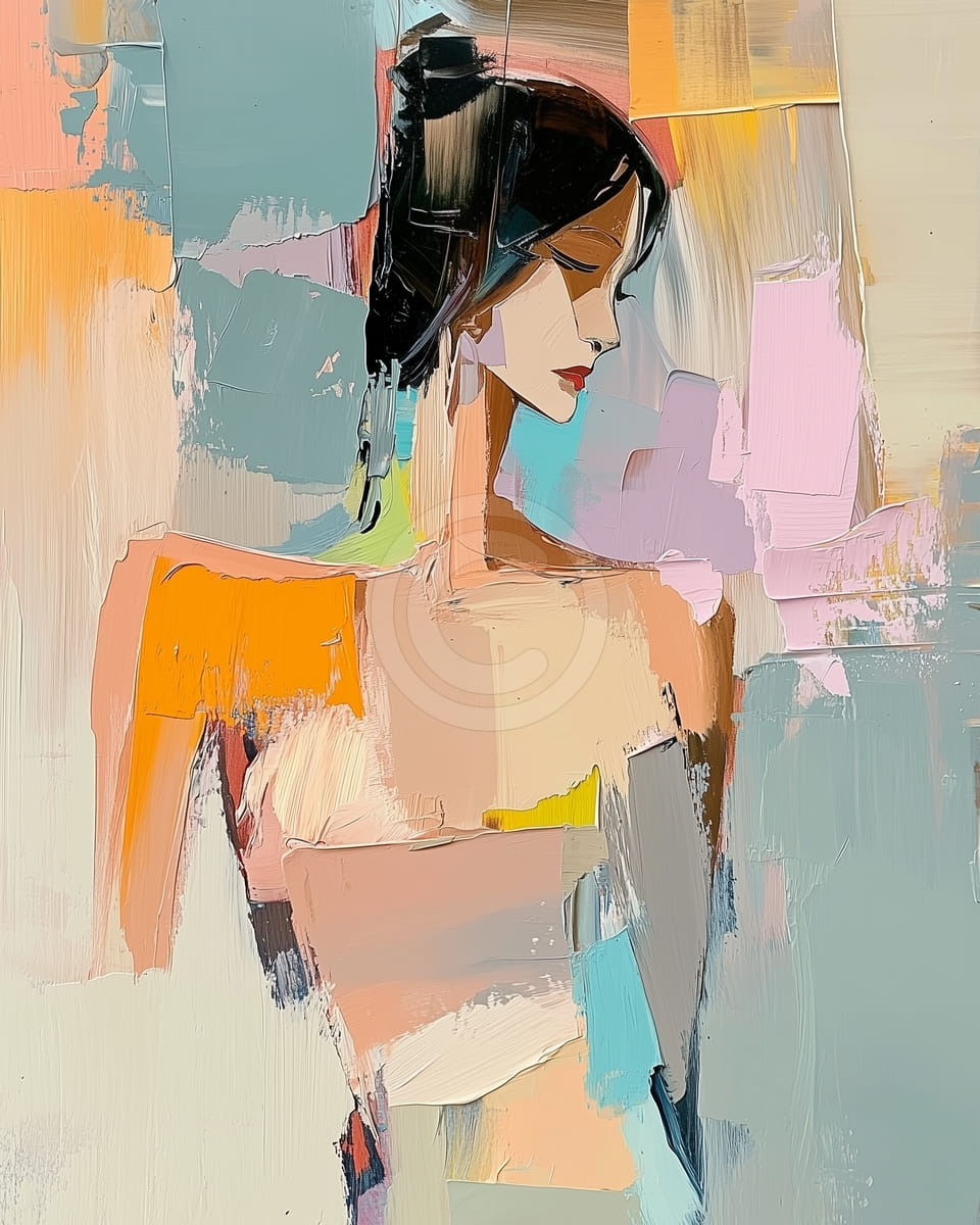 Portrait minimaliste abstrait