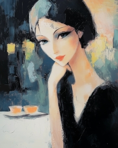 Retrato de mujer estilo Modigliani