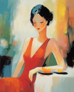 Signora in rosso