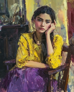 Portrait de femme en fauteuil