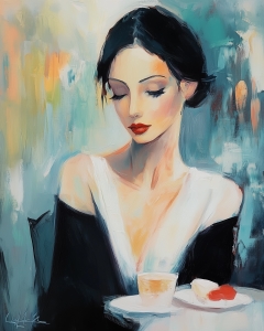 Femme romantique au charme hypnotique