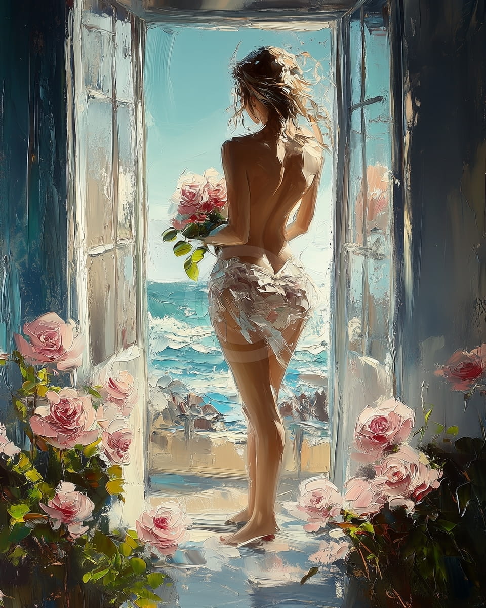 Ritratto di donna con rose
