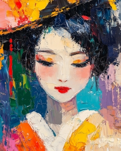 Abstrakte asiatische Frau