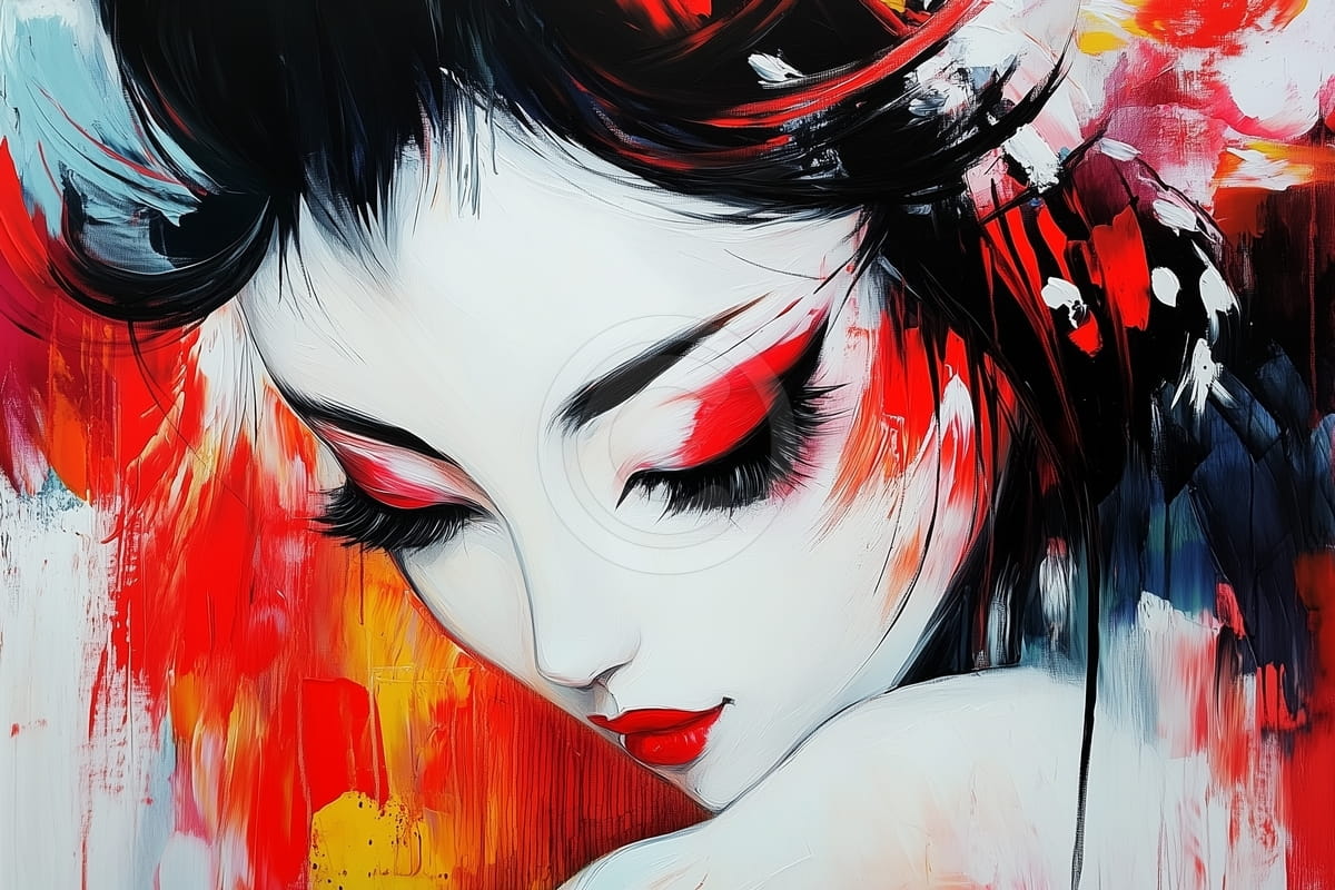 Portrait moderne rouge