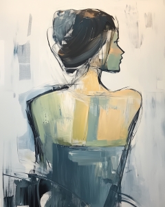 Portrait au d&eacute;cor abstrait