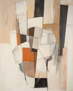 Geometric collage in earthy hues