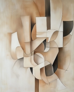 Fluid forms in beige and brown