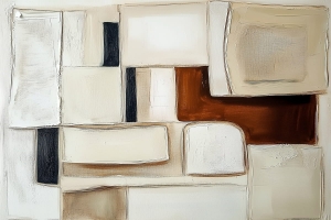 Modular structure in white, cream and brown