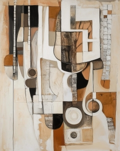 Estructura geom&eacute;trica abstracta en tonos c&aacute;lidos