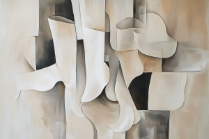 Fluid Forms in White and Beige