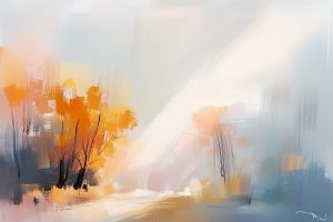  Lumi&egrave;re &agrave; travers la brume d&rsquo;automne