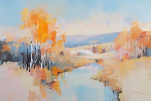 Rivi&egrave;re d&rsquo;automne dans la vall&eacute;e