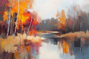 Reflejos de oto&ntilde;o en un r&iacute;o tranquilo