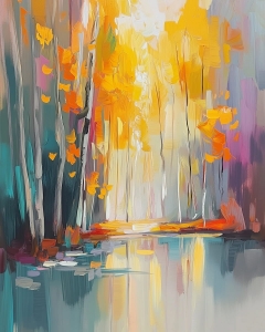 Golden Forest Reflections