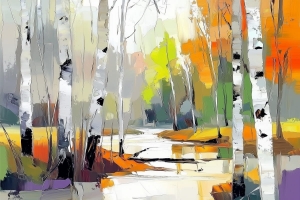For&ecirc;t de bouleaux en automne
