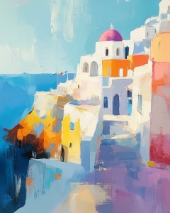 Apr&egrave;s-midi &agrave; Santorin