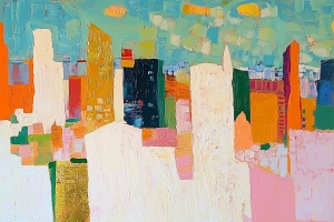 Goldene T&uuml;rme in der Abendd&auml;mmerung