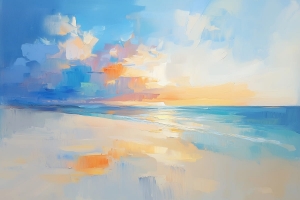 Abstract Seaside Sunset