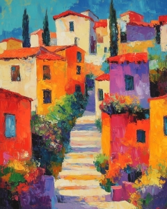 Escalera del Pueblo Mediterr&aacute;neo