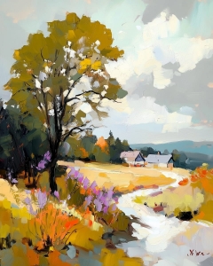 Camino Rural con Flores