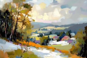 Campagne au D&eacute;but du Printemps