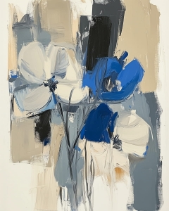 Fleurs Bleues et Blanches