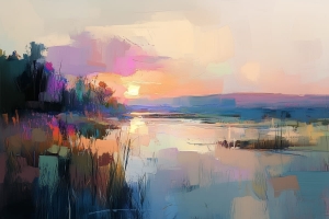 Coucher de Soleil sur le Lac