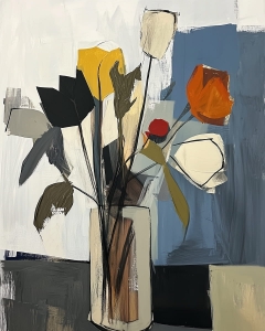 Stilisierte Blumen im Kontrast