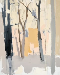 Lumi&egrave;re Douce &agrave; Travers les Arbres d&rsquo;Hiver