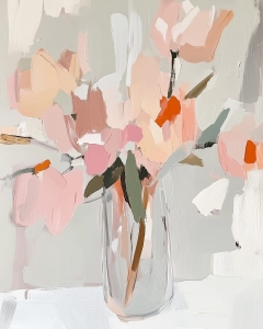 Flores Minimalistas en Tonos Suaves